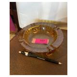 Vintage Amber cigar ashtray
