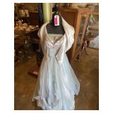 Mannequin form with beautiful blue gown