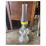Vintage clear glass oil lamp 19 1/2 inches tall