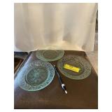 Green depression wear bread/salad plate scroll