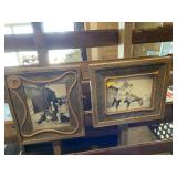 Two wood framed prints 15 x 30 and 15 1/2 x 13
