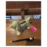 McCoy mint green dog planter