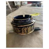 Cobalt blue ceramic ashtray Greece. Marked