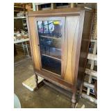 Depression Era dual tone  walnut display cabinet