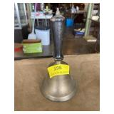 Brass handbell with wood handle about 7 inches