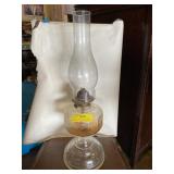 Glass oil lamp with inside threads