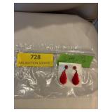 Vintage red screwback earrings