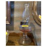 Glass oil lamp with inside thread