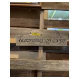 Wood hanging plaque ??  "Quit yer belling