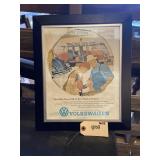 Framed Volkswagen advertisement 16 x 13