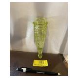 Vaseline glass car vase
