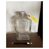Vintage 3 Rivers quart refrigerator glass bottle
