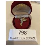 Vintage Carolee  hummingbird green and white