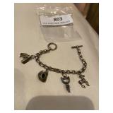 Sterling silver charm bracelet with sterling