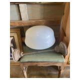 Vintage hanging electric light with big white