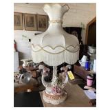 Beautiful Capodimonte lamp, pink and cream color