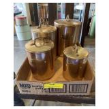 Vintage eight piece copper canister set