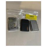 Vintage engraved zippo lighters