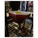 Haegar red serving bowl 8 1/2 inches vintage