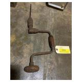 Vintage hand drill with wood handle
