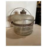 Antique glass kerosene jug with handle