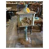 Vintage cast-iron pedestal mailbox 41 x 15
