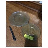 Green Vaseline, octagon luncheonplates and