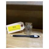 Vintage inkwell bottle with slanted compartment