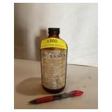 Vintage Brown medicinal glass bottle with lid