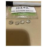 Mini coins..  quarter 1978, dime 1914, $1.19 72,