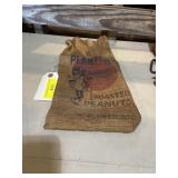 1960s burlap sack planters roasted peanuts 16 x 8