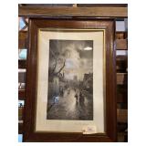 Lithograph print in wood frame. JW Gossard.ï¿½ At