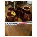 MarCrest stoneware five large mugs/stein. Six
