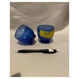 Vintage cobalt, blue tumblers