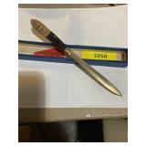 Vintage Siam brass and wood letter opener 8 1/4