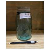 Early 1900s Mason jar with aluminum lid