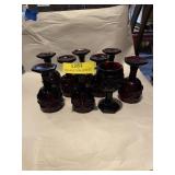 Avon, Cape Cod Ruby Red wine/Brandy goblets  nine