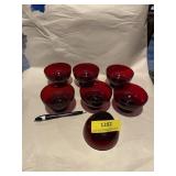 AH Ruby Red Footed sherbet dishes