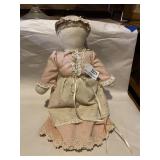 Vintage ragdoll with pink dress 15 inches tall