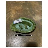 Ceramic green ashtray
