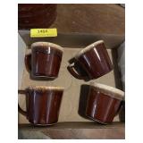 McCoy Brown glaze drip pattern . coffee mugs. 4