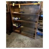Wood cabinet with glass doors, 48 inches tall 42
