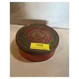 7 inch round vintage metal can