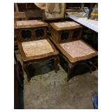 Vintage side tables honey, colored wood with