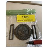 Confederate Texas belt buckle star wreath Civil