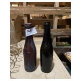 Vintage Amber looking glass bottles