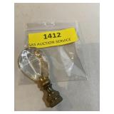 Vintage Crystal pear shaped brass finial