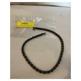 Wood bead and metal necklace 18 inches