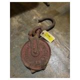 Vintage Campbell snatch block with hook