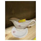 Large gravy boat and saucer, mid 1900s United